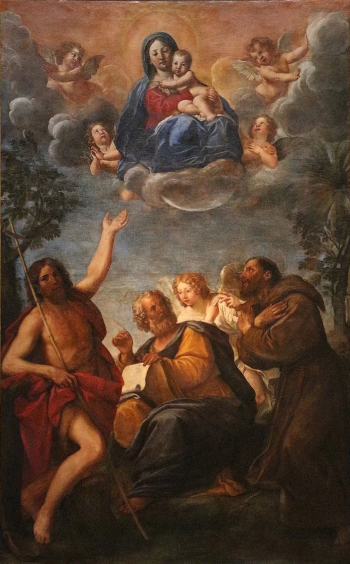 Madonna in gloria coi santi G.Battista, Francesco e Matteo - S. Giovanni in Persiceto, Bologna